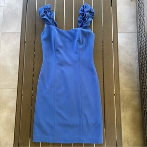 MIGUELINA EDDIE RUFFLE SHEATH COCKTAIL PARTY DRESS!!